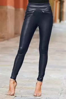 Джинсы скинни с эффектом металлик Sosandar, синий