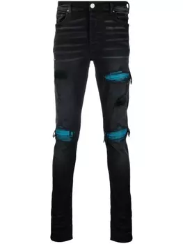 Джинсы скинни с эффектом потертости AMIRI, черный