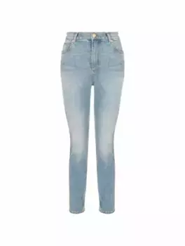 Джинсы скинни с эффектом потертости Balmain, синий