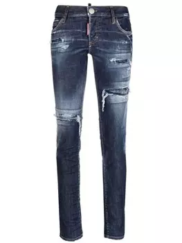 Джинсы скинни с эффектом потертости Dsquared2, синий