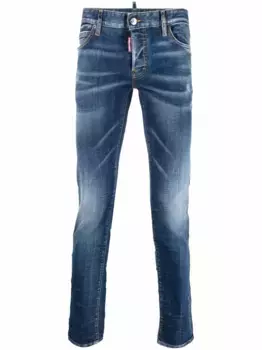 Джинсы скинни с эффектом потертости DSQUARED2, синий