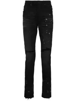 Джинсы скинни с эффектом разбрызганной краски Purple Brand, черный