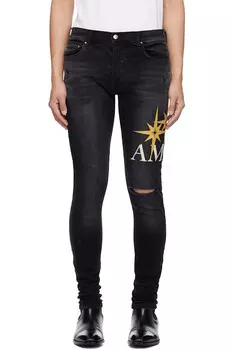 Джинсы скинни с аппликацией Starburst Amiri, черный