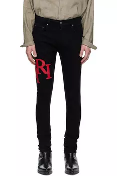 Джинсы скинни с асимметричным логотипом Amiri, мультиколор