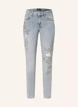 Джинсы скинни с драгоценными камнями Monari, синий