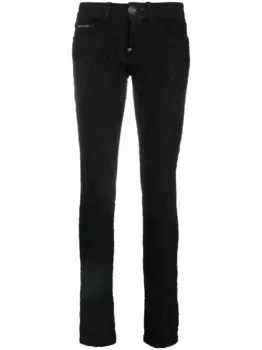 Джинсы скинни с кружевом Philipp Plein, черный