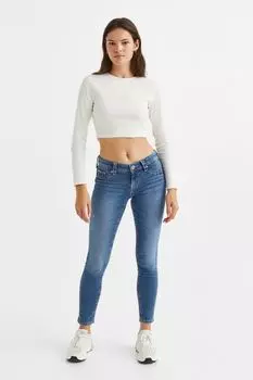 Джинсы скинни с низким вырезом H&M, синий деним
