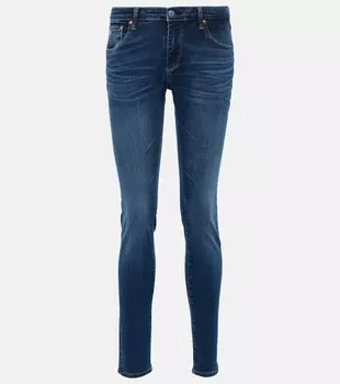Джинсы скинни с низкой талией и леггинсами Ag Jeans, синий