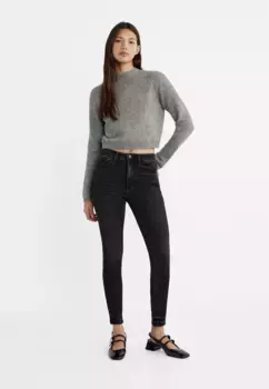 Джинсы скинни с обычной талией Stradivarius, черный