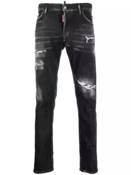 Джинсы скинни с прорезями DSQUARED2, черный