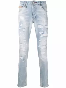 Джинсы скинни с прорезями Philipp Plein, синий