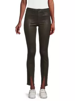 Джинсы скинни с разрезом до щиколотки со средней посадкой Jyothi и покрытием L'Agence, цвет Army Coated