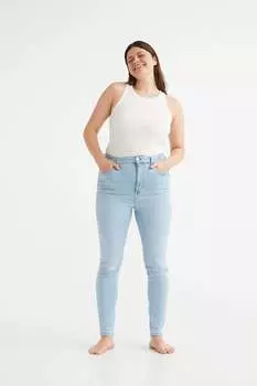 Джинсы скинни с ультравысокой лодыжкой true to you H&M, синий