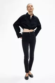 Джинсы скинни с ультравысокой лодыжкой True to you H&M, черный