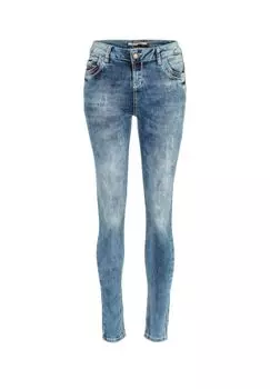 Джинсы скинни с выцветшим эффектом CIPO & BAXX, синий