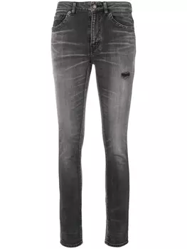 Джинсы скинни с выцветшим эффектом Saint Laurent, серый