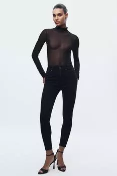 Джинсы скинни с высокой посадкой 80-х годов ZARA, черный