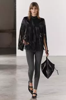 Джинсы скинни с высокой посадкой 80-х годов ZARA, серый