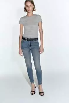 Джинсы скинни с высокой посадкой zw the '80s ZARA, синий