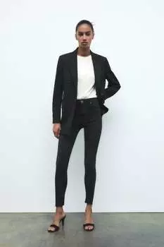 Джинсы скинни с высокой посадкой zw ZARA, черный