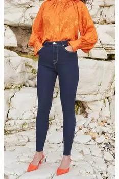 Джинсы скинни с высокой талией Another Sunday, синий