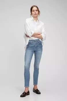 Джинсы скинни с высокой талией Gap, синий