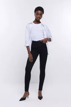 Джинсы скинни с высокой талией River Island, черный