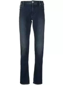 Джинсы скинни с заниженной талией EMPORIO ARMANI, синий