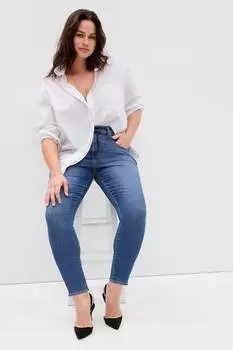 Джинсы скинни с завышенной талией и стрейчем Gap, синий