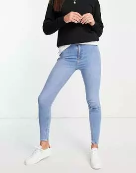 Джинсы скинни с завышенной талией River Island Kaia среднего синего цвета