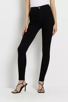 Джинсы скинни с завышенной талией River Island, черный
