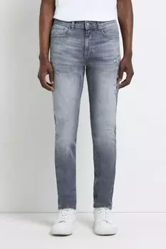 Джинсы скинни со слезами River Island, серый