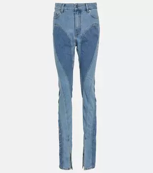 Джинсы скинни со спиральками MUGLER, синий