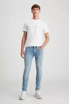 Джинсы скинни со средней посадкой Calvin Klein Jeans, синий