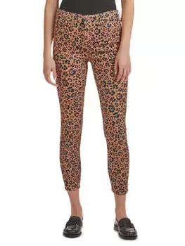 Джинсы скинни со средней посадкой и цветочным принтом Jen7, цвет amber floral