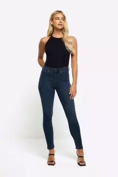 Джинсы скинни со средней посадкой моделирующие живот River Island, синий