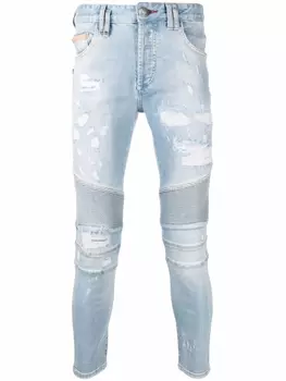 Джинсы скинни со вставками Philipp Plein, синий
