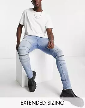 Джинсы скинни средней длины с молнией на коленях ASOS DESIGN
