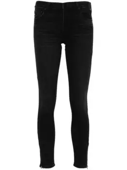 Джинсы скинни средней посадки AG Jeans, черный