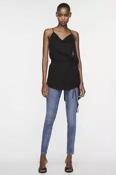 Джинсы скинни средней посадки ZARA, синий
