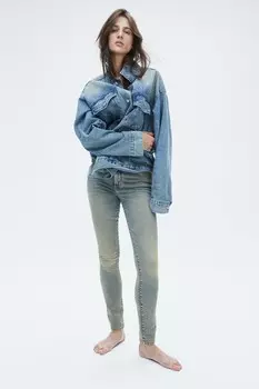 Джинсы скинни стандартного кроя до щиколотки H&M, синий