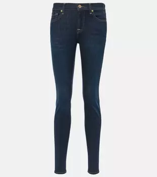 Джинсы скинни The Skinny со средней посадкой 7 For All Mankind, синий