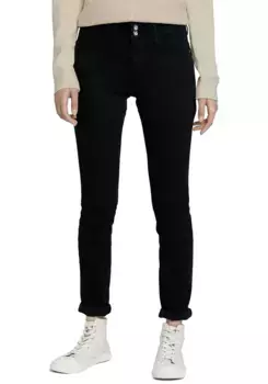 Джинсы скинни TOM TAILOR Alexa Skinny с застежкой на две пуговицы, черный