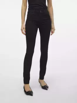 Джинсы скинни Vero Moda "VMELLY MR SKINNY JEANS BLK NOOS", цвет Black Detail:Vi1110