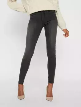 Джинсы скинни Vero Moda "VMTANYA MR S PIPING JEANS VI207 GA NOOS", серый