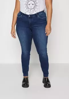 Джинсы скинни VMTANYA CURVE HIGH WAIST Vero Moda, темно-синий деним
