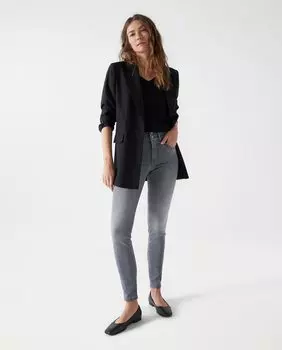 Джинсы скинни Women's Secret со средней посадкой и пуш-ин Salsa Jeans, серый