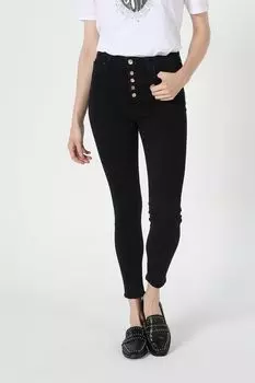 Джинсы скинни выше щиколотки на пуговицах Colin'S, черный
