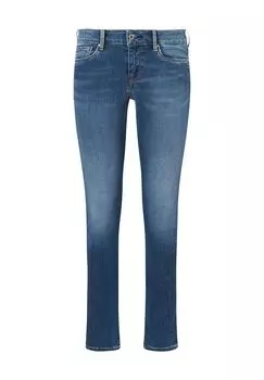 Джинсы скинни, заниженная талия, стирка, женские Pepe Jeans, деним