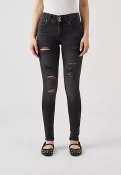 Джинсы Skinny Fit ONLBLUSH DESTROYED ONLY, цвет washed black
